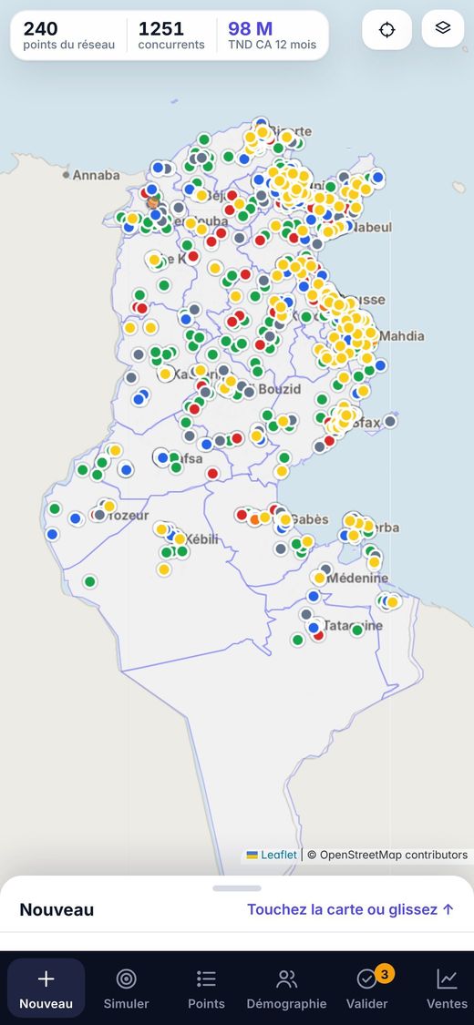 La carte sur téléphone